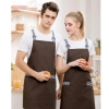 2022 simple  breathable fabric restaurant work apron chef halter apron Color color 3