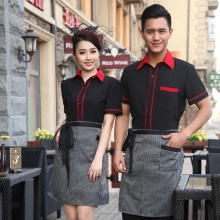 classic short sleeve stand collar waiter shirt