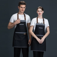 2025 fashion denim halter apron  fruit store apron long apron household apron custom logo