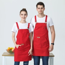 2022 fashion  canvas halter apron  fruit store apron caffee shop household apron custom logo supported