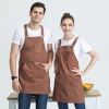 2022 fashion  canvas halter apron  fruit store apron caffee shop household apron custom logo supported Color color 1