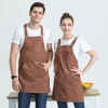 2025 fashion  canvas halter apron  fruit store apron caffee shop household apron custom logo supported