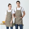 2022 fashion  canvas halter apron  fruit store apron caffee shop household apron custom logo supported