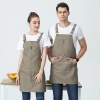 2025 fashion  canvas halter apron  fruit store apron caffee shop household apron custom logo supported