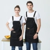 2025 fashion  canvas halter apron  fruit store apron caffee shop household apron custom logo supported