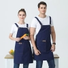 2025 fashion  canvas halter apron  fruit store apron caffee shop household apron custom logo supported