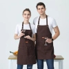2022 fashion canvas halter apron  fruit store buy  apron for waiter caffee shop household apron Color color 1