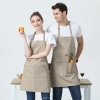 2022 fashion canvas halter apron  fruit store buy  apron for waiter caffee shop household apron