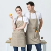 2025 fashion canvas halter apron  fruit store buy  apron for waiter caffee shop household apron