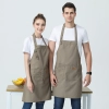 2025 fashion canvas halter apron  buy  apron for waiter chef apron caffee shop household apron Color color 2