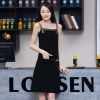 2025 korea style canvas halter apron  buy  apron for waiter chef apron caffee shop apron Color color 3