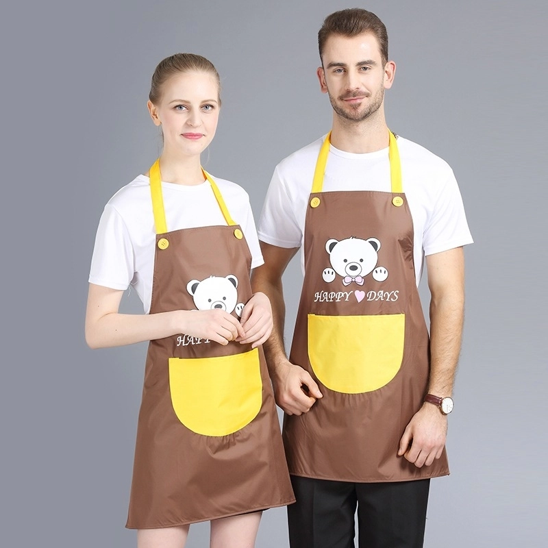 2025 bear printing halter housekeeping aprons for chef apron caffee shop waiter apron