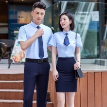 2025 short sleeve office business formal work  shirt for women men shirt uniform