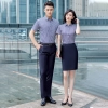 2022 short sleeve office business formal work  stripes shirt for women men shirt discount
