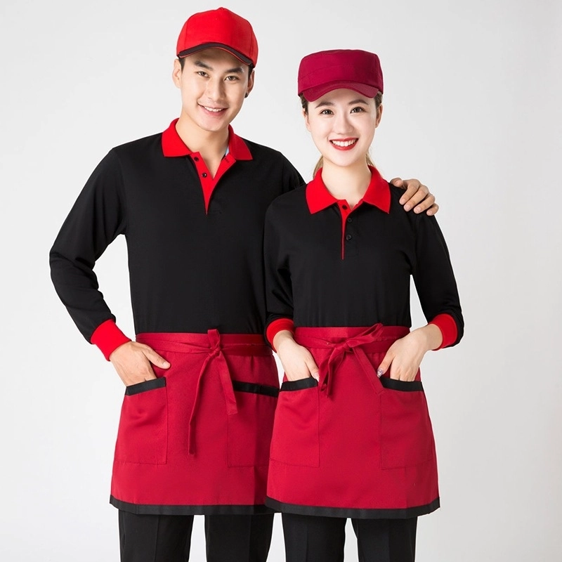 2025 classic long sleeve tshirt workwear uniform wholesale price waiter t-shirt