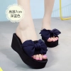 2025 fashion nice cloth bow beach slipper summer  women  slipper sandals Color color 7