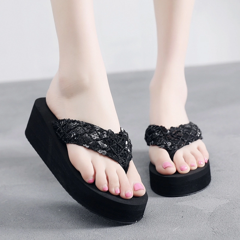 2025 fashion nice sequins beach slipper summer women slipper sandals discount