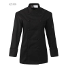 fashion double-breasted chef coat chef jacket uniform with airhole Color black coat