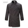 fashion double-breasted chef coat chef jacket uniform with airhole Color gray coat(black hem)