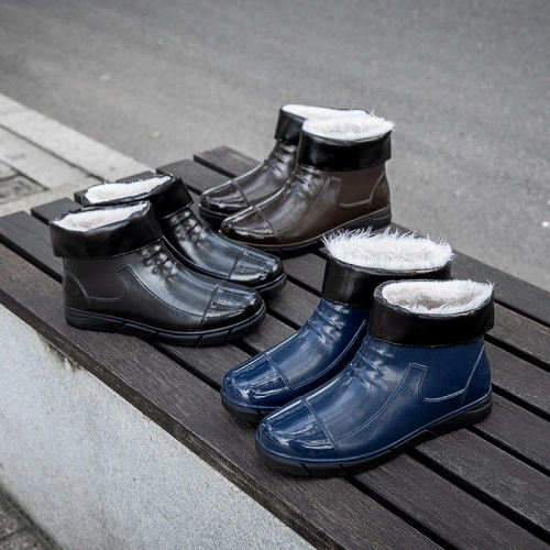 2025  winter thermal men design low hem women rain boot flat rain boot