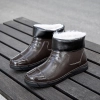 2025  winter thermal men design low hem women rain boot flat rain boot