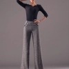 Korea linen invisible zipper office career work women's wide leg pant trousers jeans