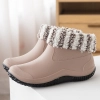 2022  new design autumn winter warm fleece water proof  women rain boot outdoor boot