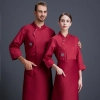 2022   Europe  design white color bread house baker cooking  coat  chef jacket uniform workwear