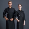 2025   Europe  design white color bread house baker cooking  coat  chef jacket uniform workwear Color Wine