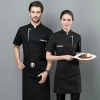2022 new  long sleeve chef  coat  invisiable button chef jacket uniform workwear for chef