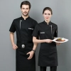 2025 new  long sleeve chef  coat  invisiable button chef jacket uniform workwear for chef Color color 1