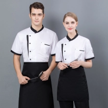 2025 short sleeve chef  coat  contract hem chef jacket uniform workwear   cheap chef clothes