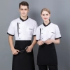 2025 short sleeve chef  coat  contract hem chef jacket uniform workwear   cheap chef clothes Color color 1