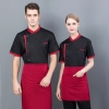 2025 short sleeve chef  coat  contract hem chef jacket uniform workwear   cheap chef clothes