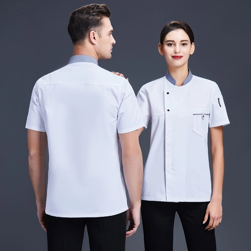 2025 short sleeve summer chef coat breathable chef jacket uniform workwear cheap chef clothing