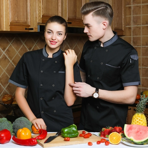 2025 summer chef  coat  breathable  thin fabric chef jacket uniform workwear   cheap chef clothing