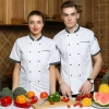 2022 summer chef  coat  breathable  thin fabric chef jacket uniform workwear   cheap chef clothing