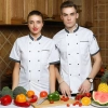2025 summer chef  coat  breathable  thin fabric chef jacket uniform workwear   cheap chef clothing