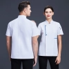2025 summer design blue hem chef jacket uniform workwear baker  cheap chef clothing