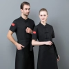 2022 black dual row buttons chef jacket uniform workwear baker  chef blouse jacket