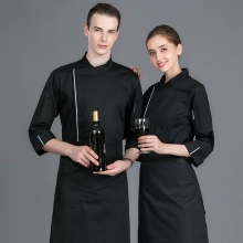 2025 zipper side opening chef jacket uniform workwear baker  chef blouse jacket