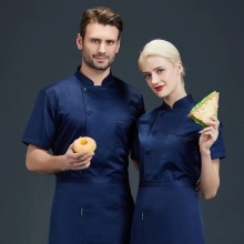 2022 fashion short sleeve chin chef jacket uniform workwear baker  chef blouse jacket