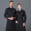 2022   long  sleeve gray hem  cafe bar chef master chef jacket  discount bread house  baker  chef blouse jacket cheap price