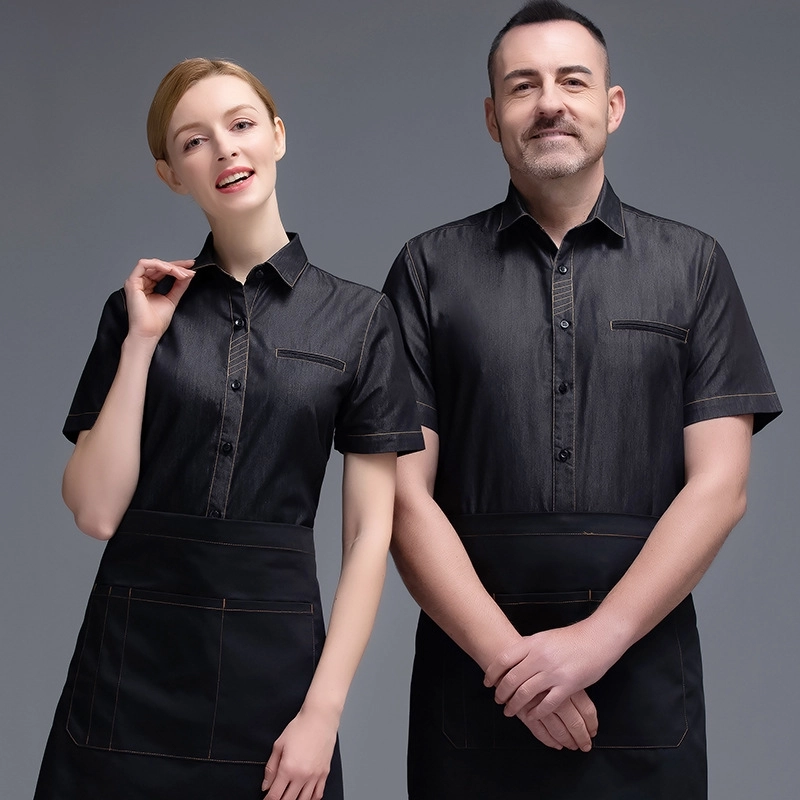 2025 spring short sleeve tea house restaurant waitress waiter jacket cafe house wait staf uniform