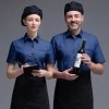 2025   spring short sleeve  tea house restaurant waitress waiter  jacket cafe house wait staf uniform