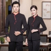 2022  Chinese style sleeve  tea house restaurant waitress waiter  blouse jacket cafe house wait staf uniform Color color 2