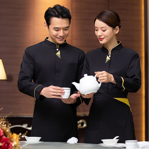 2025  Taiwan design sleeve  tea house  waitress waiter  blouse jacket cafe  wait staf uniform