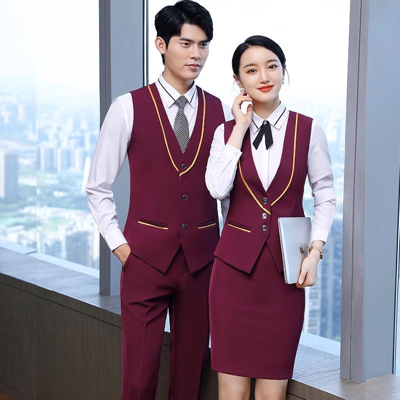 2025 fashion Attendant uniform Suits vest pant shirt  blouse jacket cafe  wait staf uniform