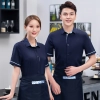2022 Korea style young short sleeve  tea house/ hot pot waitress waiter jacket  wait staf uniform Color color 2