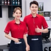 2022 Korea style short sleeve  tea house/ hot pot waitress waiter jacket  wait staf uniform discount Color color 3